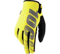 100% Brisker Gants de Motocross, jaune/noir, Taille 2XL