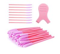 100 brosses à mascara et 1 brosse à mascara en forme de Y, bobine d'extension de cils en silicone, baguette de mascara, peigne à sourcils, outil de maquillage pour les cils, les sourcils (rose)