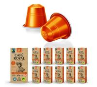 100 Capsules de Café en Aluminium Compatibles NESPRESSO® À USAGE DOMESTIQUE - ESPRESSO BIO - Dosettes by Café Royal®