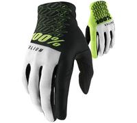 100% Celium Gants de vélo, Noir/Blanc/Néon jaune, Taille L
