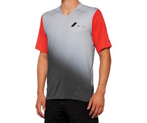 100% Celium Maillot de vélo à manches courtes, gris-rouge, taille XL pour homme
