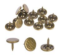 100 Clous Tapissier Tête Plate Bronze, 9x8 mm, Pointes Décoratives pour Canapé, Porte, Meuble, Fixation Invisible (Fer, Couleur Cyan)