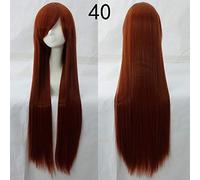 100 cm 32 `` longue droite pleine épaisse perruques fibre résistante à la chaleur synthétique faux cheveux hommes femmes anime Cosplay perruque Costume accessoire 40