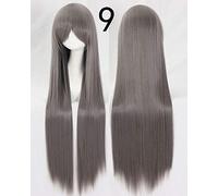 100 CM 39 `` Longues Perruques Droites Femmes Perruques en usage courant Synthétique Haute Température Faux Cheveux Cosplay Party Perruques Communes + Perruques Casquette Une Taille Longue Perruque