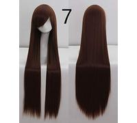100 CM 39 `` Longues Perruques Droites Femmes Perruques en usage courant Synthétique Haute Température Faux Cheveux Cosplay Party Perruques Communes + Perruques Casquette Une Taille Longue Perruque