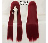 100 cm de long droite 39 `` Anime Lolita cheveux synthétiques femmes Cosplay perruques Halloween Costume accessoires perruques de fête + casquette 79