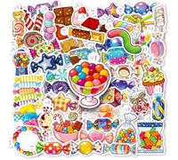 100 Colorée Bonbons Autocollants,SANYUANHE Autocollants Graffitis,Candy Stickers Sucettes pour Bouteilles d'eau, Valises, Vélos, Voitures, Tablettes, Enfants et Adultes