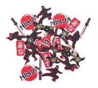 100 confettis carton ninja 2-3.5cm noir rouge or - artifetes 91480 Noir G