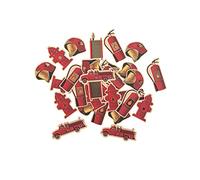 100 Confettis en papier pompier rouge et or 2 à 4,5 cm - Rouge - Taille Unique