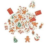 100 confettis papier conte noël 3cm rouge blanc - générique 93209