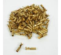 100 Cosse Ronde Fiche Électrique Cylindrique Femelle Non Isolée Laiton 4mm Pour Moto