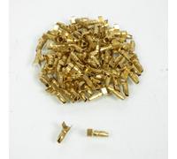 100 Cosse Ronde Fiche Électrique Cylindrique Mâle Non Isolée Laiton 4mm Pour Moto