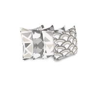 Penguin Home 3432 Lot de 4 Housses de Coussin carrées décoratives Double Face 100% Coton avec Fermeture éclair Invisible 45 x 45 x 1 cm, Gris, 45 X45 X1 cm