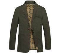 100% Coton Hommes Costume Veste Boutons Poches Kaki Vert Noir de Rue décontractée survivre Army Green XL