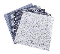 100% Cotton Pre - Cut Fabric Squares Bundle | Soft Smooth No Burr | 7pcs 50x50cm for Quilting/Sewing/DIY Home Decor | Assorted Blue Green Black (Navy blue)