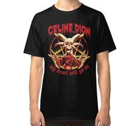 100% Cotton Summer T Shirt Fashion My Heart Will Go on Celline Dion Men Black Manches Courtes(XX-Large)