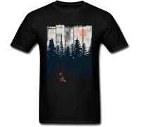 100% Cotton T-Shirt A in The Wild T Shirt Men Print Tshirt Blackhort Sleeve Family Round Collar Tees Vintage Top Clothes Black Manches Courtes(Small)