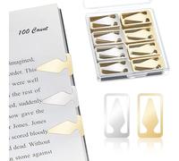 100 Count Tin Mixed Metals Book Line Markers Arrow Bookmarks and Page Markers in Gold and Silver for Reading Teachers Students Book Lovers School and Work