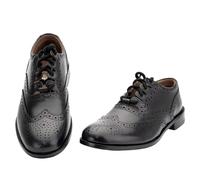 100 % cuir fabriqué en Écosse : Budget Ghillie Brogue - Cadeau patrimoine écossais pour homme et femme - Tailles 39-48 - Chaussures kilt noires, Noir , 43 1/3 EU