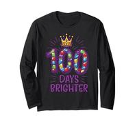 100 Days Brighter School Crown Gems, 100e Jour pour Filles et Enfants Manche Longue