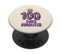 100 Days Brighter School Crown Gems, 100e Jour pour Filles et Enfants PopSockets PopGrip Adhésif