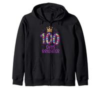 100 Days Brighter School Crown Gems, 100e Jour pour Filles et Enfants Sweat à Capuche
