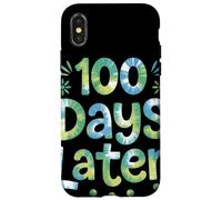100 Days Later Blue Green Tie Dye Fête Scolaire Coque pour iPhone X/XS