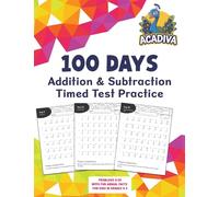 100 Days of Addition and Subtraction Timed Test Practice (0-20): with Animal Facts for Kids in Grades K-2