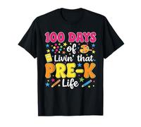 100 Days of Livin That Pre-k Life Enseignants Filles Garçons T-Shirt