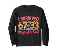 100 Days of School 180 Days I Survived pour Les étudiants et Les Enseignants Manche Longue