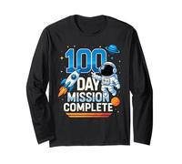 100 Days of School Astronaute Space for Boys Kids 100th Day Manche Longue