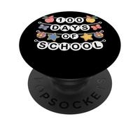 100 Days of School Bannière Pomme Papillon École Enseignant PopSockets PopGrip Adhésif