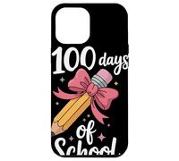 100 Days of School Crayon Mignon Nœud Rose Primaire École Coque pour iPhone 12 Pro Max