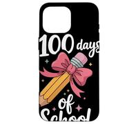 100 Days of School Crayon Mignon Nœud Rose Primaire École Coque pour iPhone 16 Pro Max