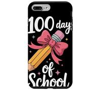 100 Days of School Crayon Mignon Nœud Rose Primaire École Coque pour iPhone 7 Plus/8 Plus