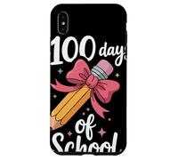 100 Days of School Crayon Mignon Nœud Rose Primaire École Coque pour iPhone XS Max