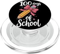100 Days of School Crayon Mignon Nœud Rose Primaire École PopSockets PopGrip pour MagSafe