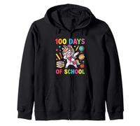 100 Days of School Dabbing Licorne Léopard Coquette Bow Girl Sweat à Capuche