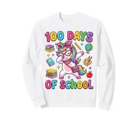 100 Days of School Dabbing Licorne Léopard Coquette Bow Girl Sweatshirt