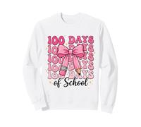 100 Days of School Girl Coquette Bow Mignon Crayon Rose Pastel Sweatshirt
