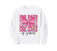 100 Days of School Girls Coquette Bow Crayon Rose Pastel Sweatshirt
