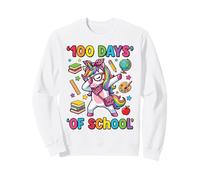 100 Days of School Licorne Dabbing Coquette Bow Salle de Classe Sweatshirt