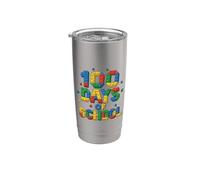 100 Days Of School Master Builder Brique pour enfants Gobelet isotherme en acier inoxydable double paroi