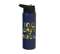 100 Days Of School Master Builder Brique pour enfants Stainless Steel Insulated Water Bottle