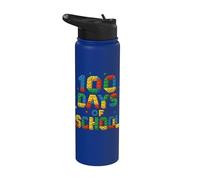 100 Days Of School Master Builder Brique pour enfants Stainless Steel Insulated Water Bottle