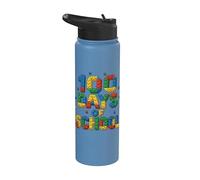 100 Days Of School Master Builder Brique pour enfants Stainless Steel Insulated Water Bottle