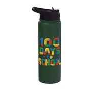 100 Days Of School Master Builder Brique pour enfants Stainless Steel Insulated Water Bottle