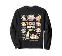 100 Days of School Smarter Mignon Chaton Enseignant Bookish Sweatshirt
