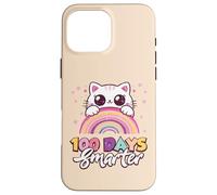 100 Days Smarter Cat Rainbow, 100e Jour d'école pour Filles et Enfants Coque pour iPhone 16 Pro Max