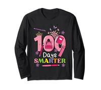 100 Days Smarter Crown, 100e Jour d'école pour Filles, Enfants et Femmes Manche Longue